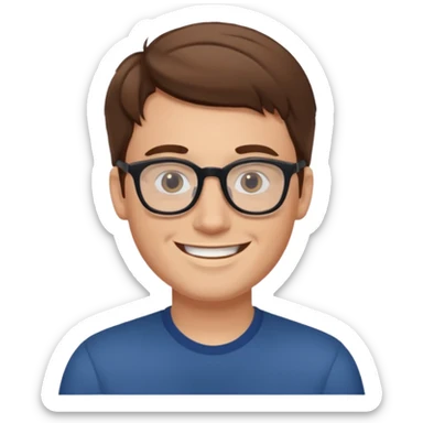 garcon blanc cheveux brun sociable qui discute avec des amis sticker