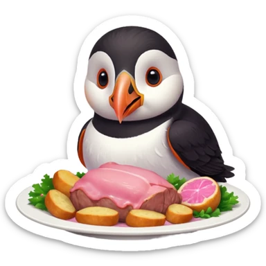 pink puffin pink roast dinner sticker