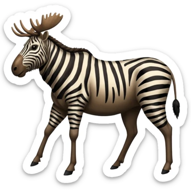 Realistic wildebeest-Zebra-moose-hybrid, full body sticker