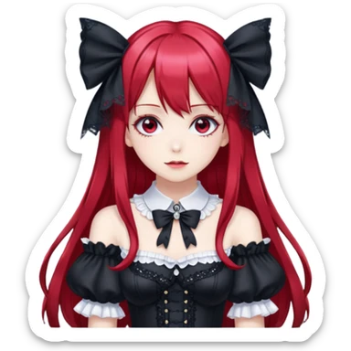Shiny sparkly glittery Lolita chic beautiful gorgeous elegant cute mature gothic Rias Gremory anime style art sticker