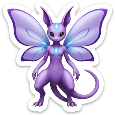 Venomoth-Mewtwo-Lunala-Fakémon-hybrid-creature (full body)  sticker