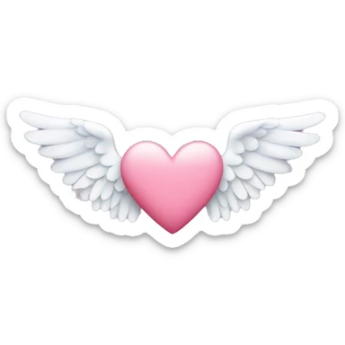 heart with angel wings sticker
