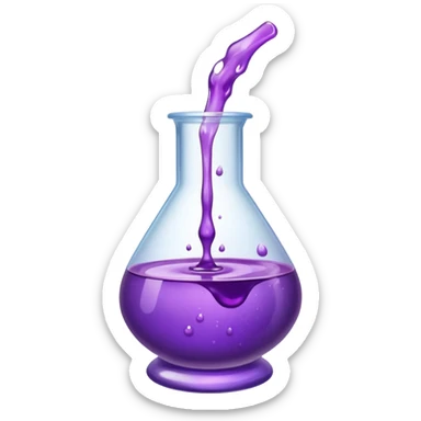 chemistry glass with purple liquid sticker