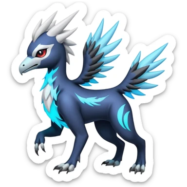 Neon Vibrant Pulsating Trail-glowing Chromatic Trico-Absol-Kyurem-Silvally-fusion-hybrid sticker