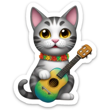 Cat with a maracas sticker