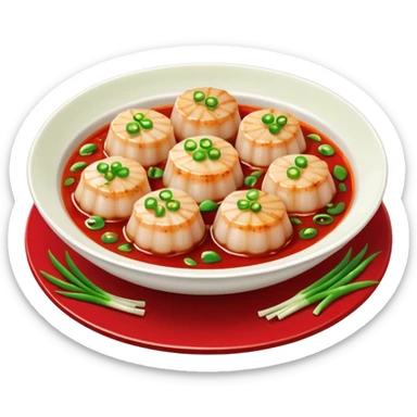 Scallops in spicy sauce Chinese dish sticker