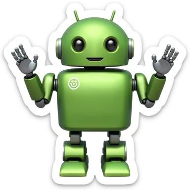 bana şu android yeşil robot maskotu ver aynısı olsun sticker
