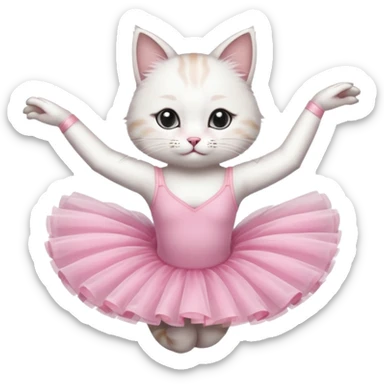 A cat doing ballet sticker