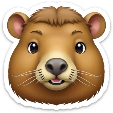 a capybara with a handlebar mustache sticker