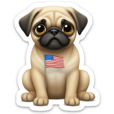 Pug puppy in veteran’s day  sticker