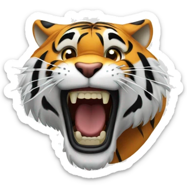 a tiger roaring sticker