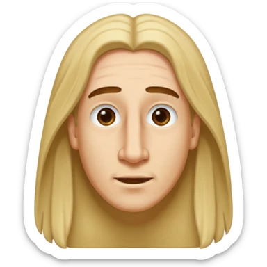 Make a emoji of a person with light skin with long nose hair that goes down like 2 inchis with long hair sticker