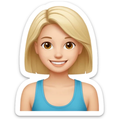 Mutlu kız üstünde askılı kıyafet olan sticker