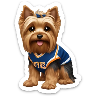 Yorkie in basketball uniform  sticker
