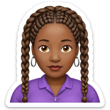 48-year-old black woman with braids who is plus size  sticker