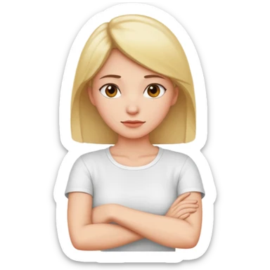 A woman’s Arms crossing over her neck sticker