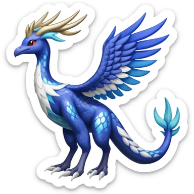 Xerneas-Kyogre-Lugia-Fakémon-hybrid-creature (full body)  sticker