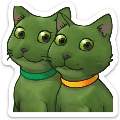Kitten and cat sticker