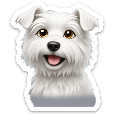 Scruffy small white dog  sticker