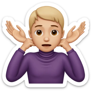 a bust of a person pretending to strangle themselves sticker