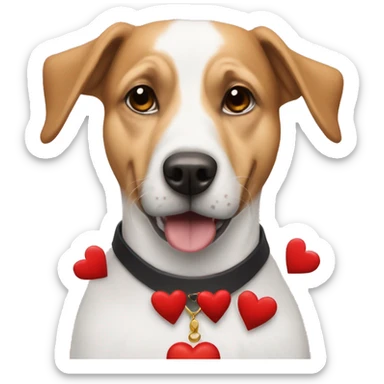 Dog pastor alemán with hearts  sticker