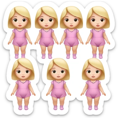 Baby Girl, Different Poses, different outfit sticker