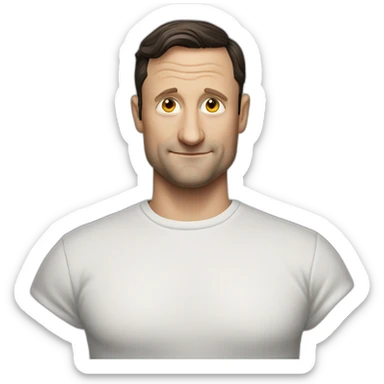 tim robinson dark black slicked back hair white long underwear waffle shirt sticker