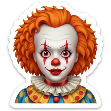The clown from the movie IT With a little orange hair with the scary lip sticker