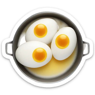 Boiled eggs in a pan  sticker