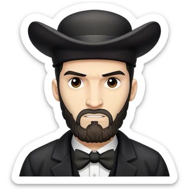 The punisher with Hasidic Jew hair style sticker