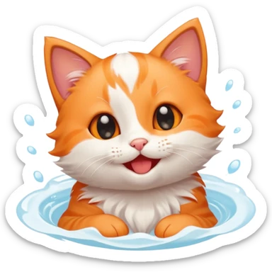 A kitten feeling a whirlpool of happiness. Blushing and feeling in love, grinning and smiling and making a kissy face. Something sweet and perfect to send to someone you love, not a familiar love something more deep and profound. Something unique.  sticker