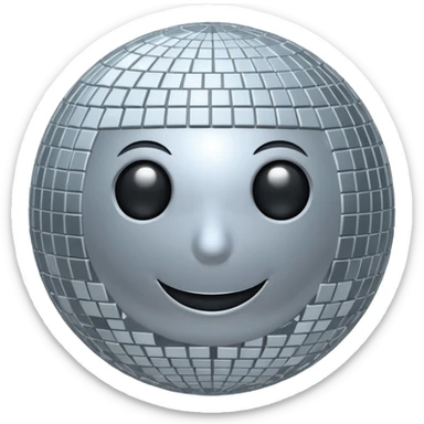 disco ball moon sticker