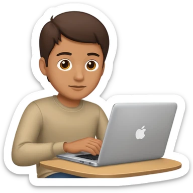 its a man sitting working on a laptop with no face or anything sticker