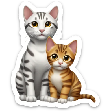 two-cats-bengal-and-bengal-light-kitten-together sticker