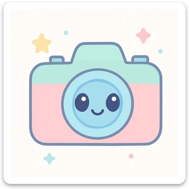 cute camera in kawaii style sticker