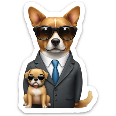 Butterfly wearing a suit with a dog wearing sunglasses sticker
