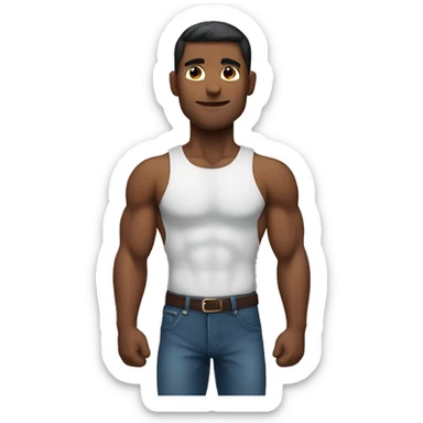 upper body of a muscular man sticker