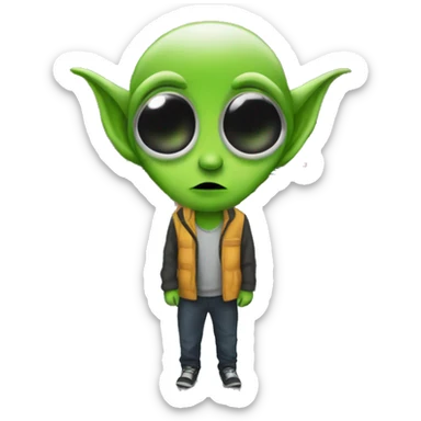 Alien in nyc sticker