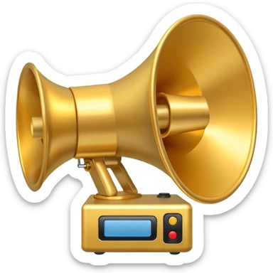 create a emoji of loudspeaker in gold color which based on this->📢
no！ too reallity. just like those emmoji sticker