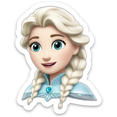 Elsa reine des neiges sur un mouton sticker