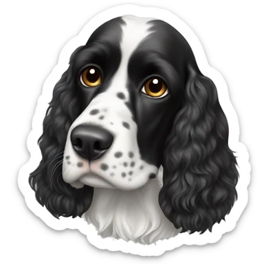 black and white english cocker spaniel with nose spots  sticker
