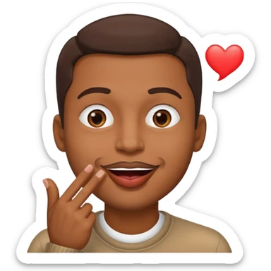 Un homme brun qui envoi un bisous sticker