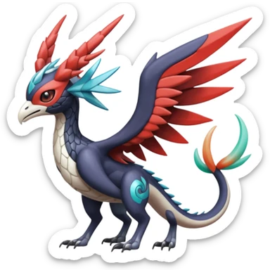 Trico-Dialga-Yveltal-Meloetta-Latias-Nargacuga-Noivern-hybrid-fusion-creature, full body sticker