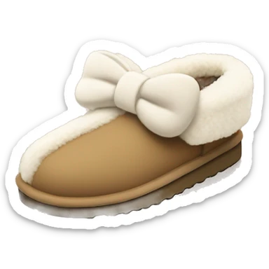 Ugg slippers with a bow on the back sticker