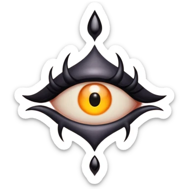 Occult mark painted on skin with dark oil, ritual sensuality sticker