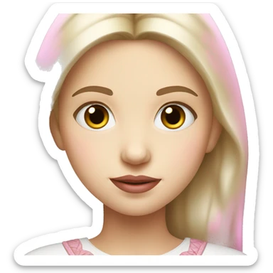 slavic girl with little smile, white skin and pink light lips sticker