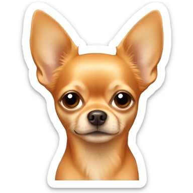 All dark orange long hair chihuahua with one long blonde hair by the ear sticker