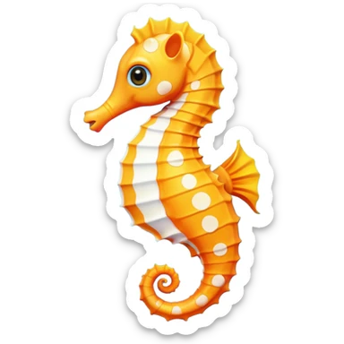 olorful cartoon-style seahorse. 🪸

It’s primarily orange with yellow and white spots along its body. The seahorse has a large blue eye, a curled tail, and a pinkish fin on its back. Its design is cute and stylized—similar to what you’d find in children’s illustrations, stickers, or emoji-like art sticker