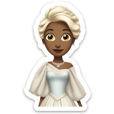 princess with cream colored hair wearing expensive gown sticker