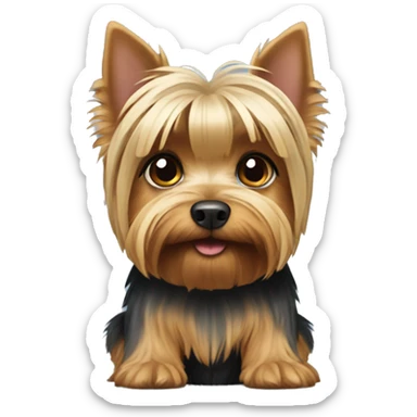 A Yorkshire Terrier with a short haircut, a little chubby. sticker